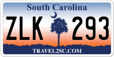 SC license plate ZLK293