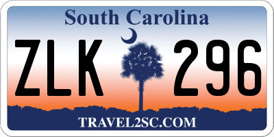 SC license plate ZLK296