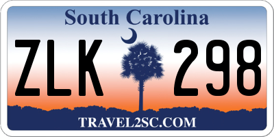 SC license plate ZLK298