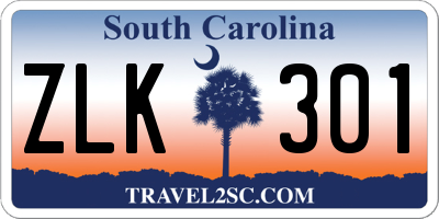SC license plate ZLK301