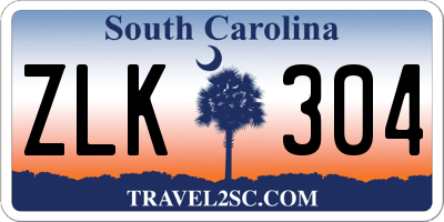 SC license plate ZLK304