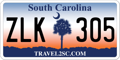SC license plate ZLK305