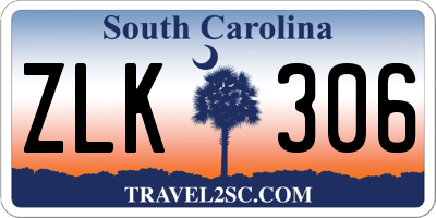 SC license plate ZLK306