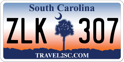 SC license plate ZLK307