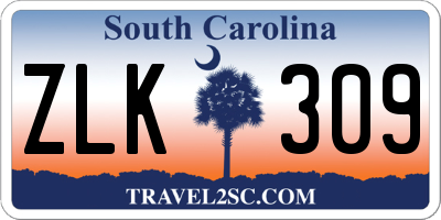 SC license plate ZLK309
