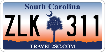 SC license plate ZLK311