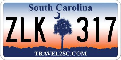 SC license plate ZLK317