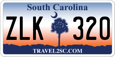 SC license plate ZLK320