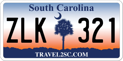 SC license plate ZLK321