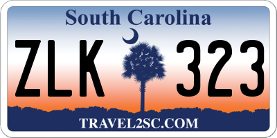 SC license plate ZLK323