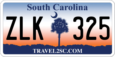 SC license plate ZLK325
