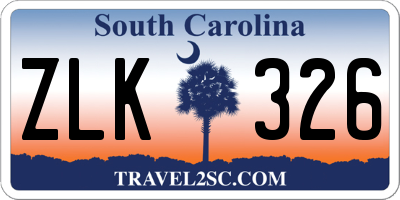 SC license plate ZLK326