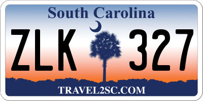 SC license plate ZLK327