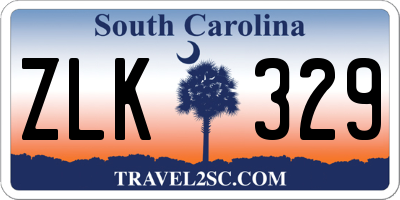 SC license plate ZLK329
