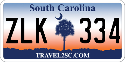 SC license plate ZLK334