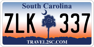 SC license plate ZLK337