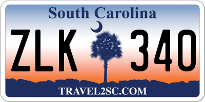SC license plate ZLK340