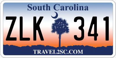 SC license plate ZLK341