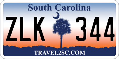 SC license plate ZLK344