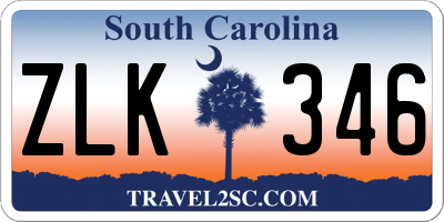 SC license plate ZLK346