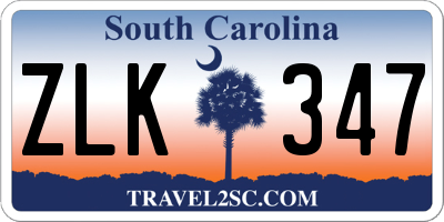 SC license plate ZLK347