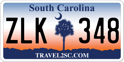 SC license plate ZLK348