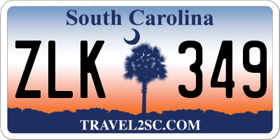 SC license plate ZLK349