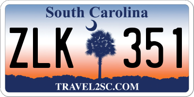 SC license plate ZLK351