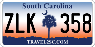 SC license plate ZLK358