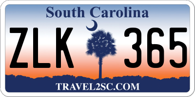 SC license plate ZLK365
