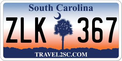 SC license plate ZLK367