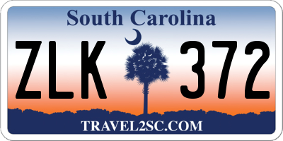 SC license plate ZLK372