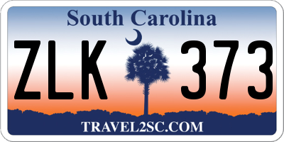 SC license plate ZLK373