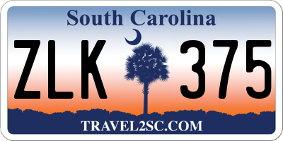 SC license plate ZLK375