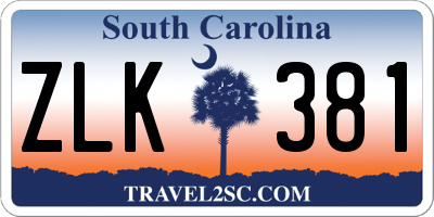 SC license plate ZLK381