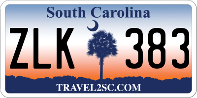 SC license plate ZLK383