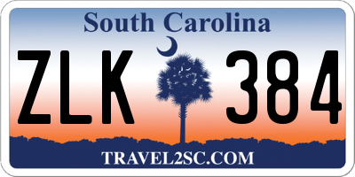 SC license plate ZLK384