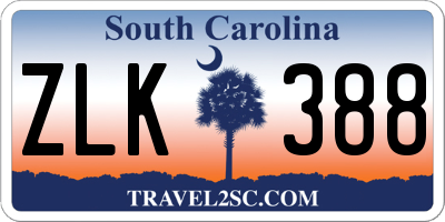SC license plate ZLK388