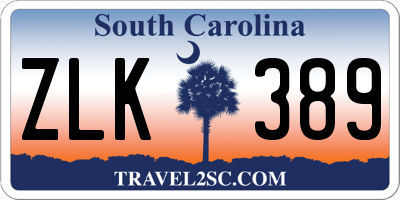 SC license plate ZLK389