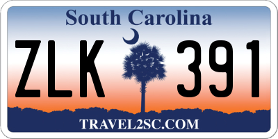 SC license plate ZLK391