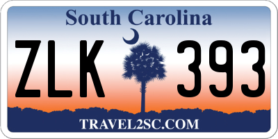 SC license plate ZLK393