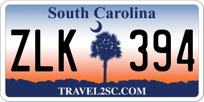 SC license plate ZLK394
