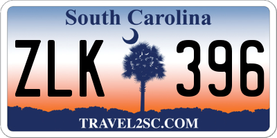 SC license plate ZLK396