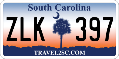 SC license plate ZLK397
