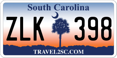SC license plate ZLK398