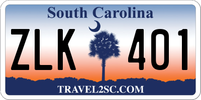 SC license plate ZLK401