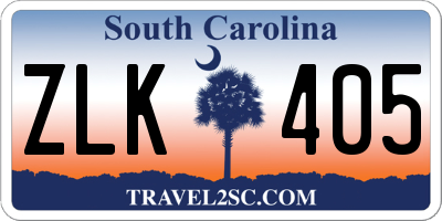 SC license plate ZLK405