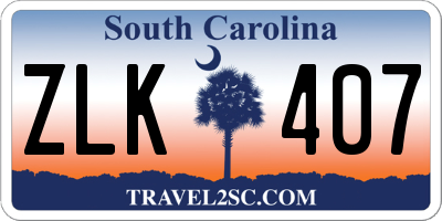 SC license plate ZLK407