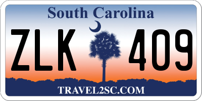 SC license plate ZLK409