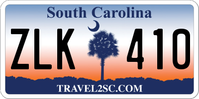 SC license plate ZLK410